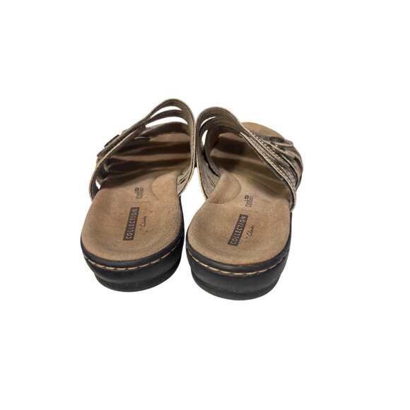 Clarks Womens Metallic Bronze Strappy‎ Slide Sandals Size 8.5M - Picture 4 of 7